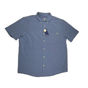 Huk Kona Fishing Shirt Men's XL Button Down SS Lightweight Lt. Blue NWT UPF 30+